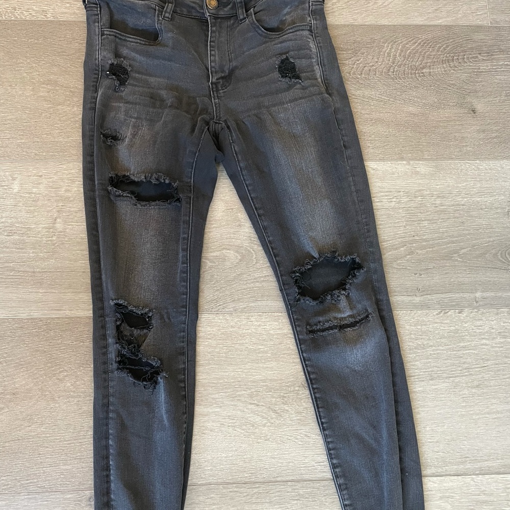Black rip jeans